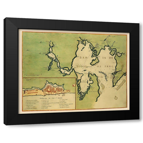 Central America San Salvador El Salvador - 1670 Black Modern Wood Framed Art Print with Double Matting by Unknown