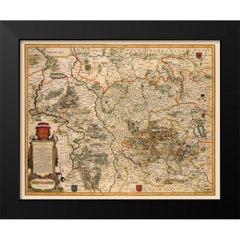 Lower Saxony Germany - Blaeu 1688 Black Modern Wood Framed Art Print by Blaeu