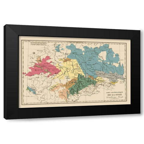 Saxony Region Germany - Agasse 1827 Black Modern Wood Framed Art Print by Agasse