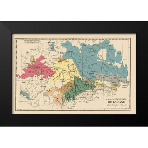Saxony Region Germany - Agasse 1827 Black Modern Wood Framed Art Print by Agasse