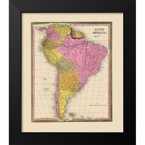 South America - Mitchell 1846 Black Modern Wood Framed Art Print by Mitchell