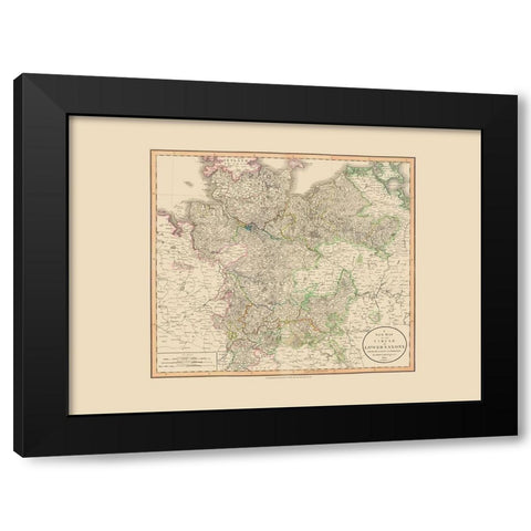 Lower Saxony Germany - Cary 1801 Black Modern Wood Framed Art Print with Double Matting by Cary