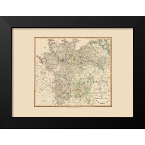 Lower Saxony Germany - Cary 1801 Black Modern Wood Framed Art Print by Cary