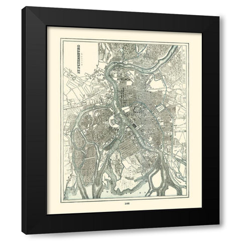Saint Petersburg Russia - Rathbun 1893 Black Modern Wood Framed Art Print by Rathbun