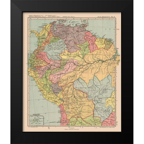 Northwest South America - Streit 1913 Black Modern Wood Framed Art Print by Streit