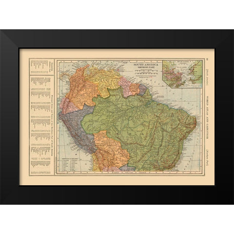 North South America - Reynold 1921 Black Modern Wood Framed Art Print by Reynold