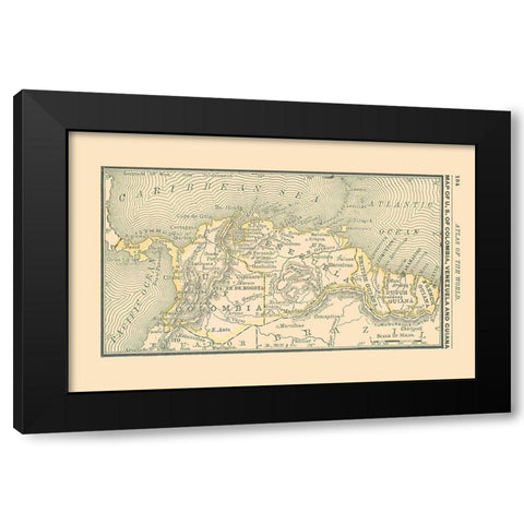 Southern South America - Alden 1886 Black Modern Wood Framed Art Print by Alden