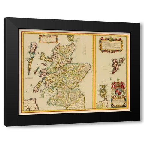 Great Britain Scotland - Blaeu 1654 Black Modern Wood Framed Art Print by Blaeu