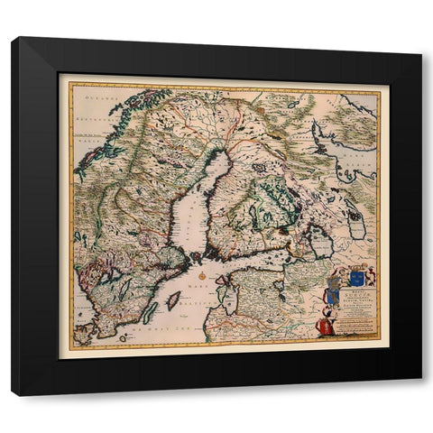 Scandinavia - De Wit 1688 Black Modern Wood Framed Art Print with Double Matting by De Wit