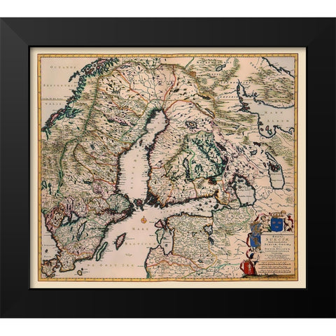 Scandinavia - De Wit 1688 Black Modern Wood Framed Art Print by De Wit