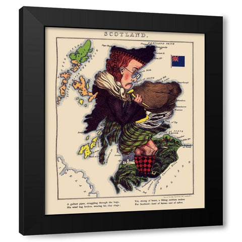 Great Britain Scotland - Lancaster 1869 Black Modern Wood Framed Art Print with Double Matting by Lancaster