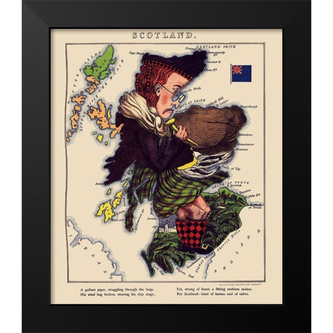 Great Britain Scotland - Lancaster 1869 Black Modern Wood Framed Art Print by Lancaster