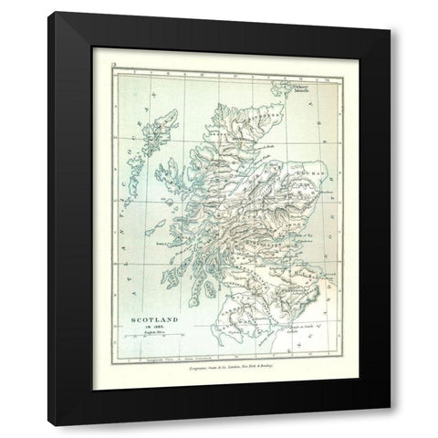 Scotland in 1285 - Gardiner 1902 Black Modern Wood Framed Art Print by Gardiner