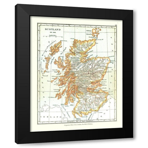 Scotland in 1641 - Gardiner 1902 Black Modern Wood Framed Art Print with Double Matting by Gardiner