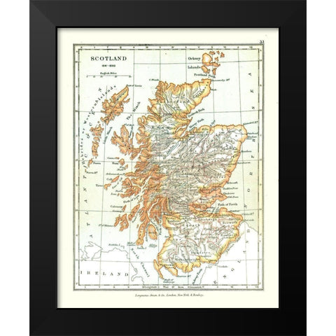 Scotland in 1641 - Gardiner 1902 Black Modern Wood Framed Art Print by Gardiner