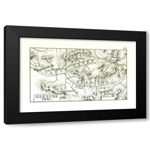 Glencoe Scotland 1691 - Gardiner 1902 Black Modern Wood Framed Art Print by Gardiner
