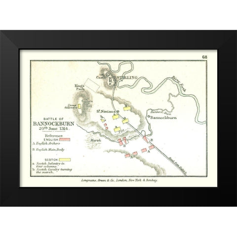 Bannockburn Battle Scotland - Gardiner 1902 Black Modern Wood Framed Art Print by Gardiner