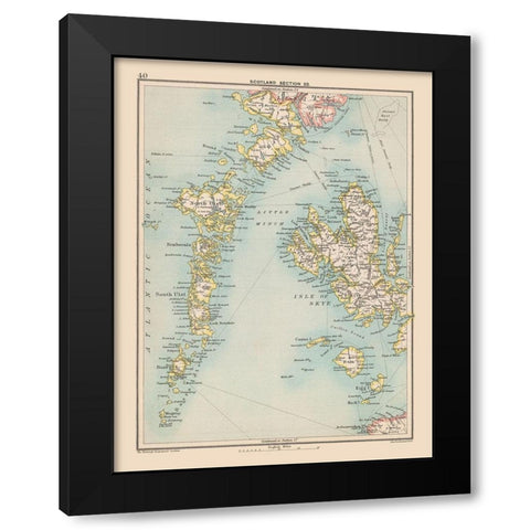 Scotland - Bartholomew 1892 Black Modern Wood Framed Art Print with Double Matting by Bartholomew