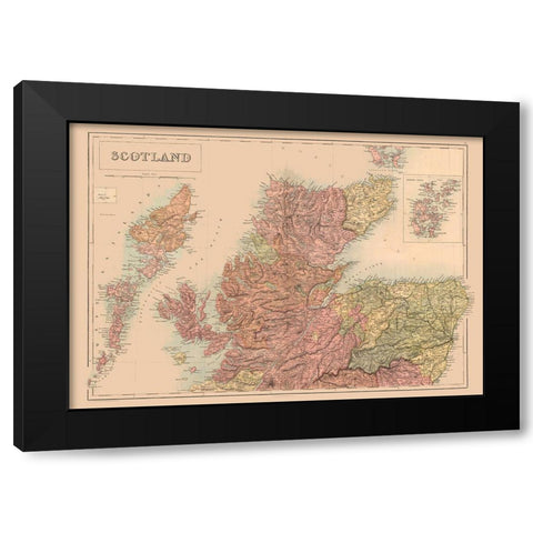 South Scotland - Black 1867 Black Modern Wood Framed Art Print by Black