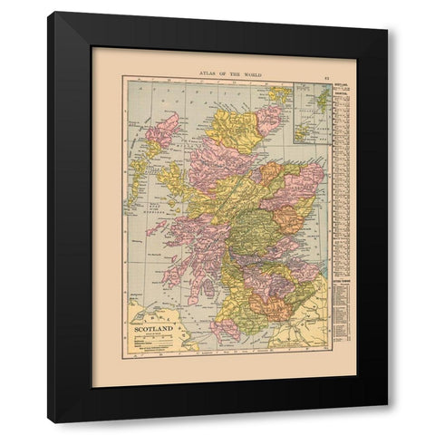 Scotland - Hammond 1910 Black Modern Wood Framed Art Print with Double Matting by Hammond
