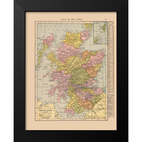 Scotland - Hammond 1910 Black Modern Wood Framed Art Print by Hammond