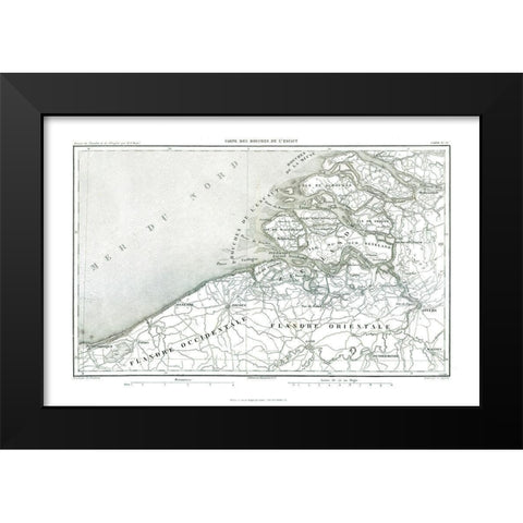 Europe Mouths of Scheldt Belgium - Thiers 1866 Black Modern Wood Framed Art Print by Thiers