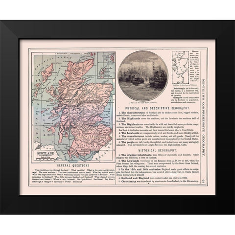 Scotland - Monteith 1882 Black Modern Wood Framed Art Print by Monteith