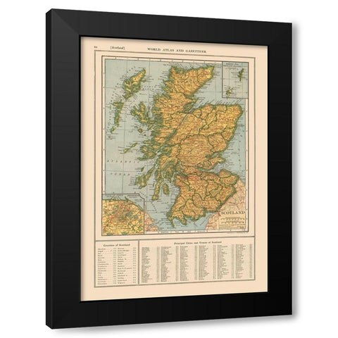 Scotland - Reynold 1921 Black Modern Wood Framed Art Print by Reynold