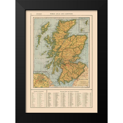 Scotland - Reynold 1921 Black Modern Wood Framed Art Print by Reynold