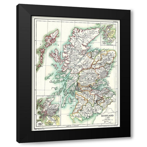 Scotland 1300 - Poole 1902 Black Modern Wood Framed Art Print with Double Matting by Poole