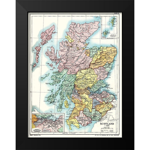 Scotland 1600 - Poole 1902 Black Modern Wood Framed Art Print by Poole