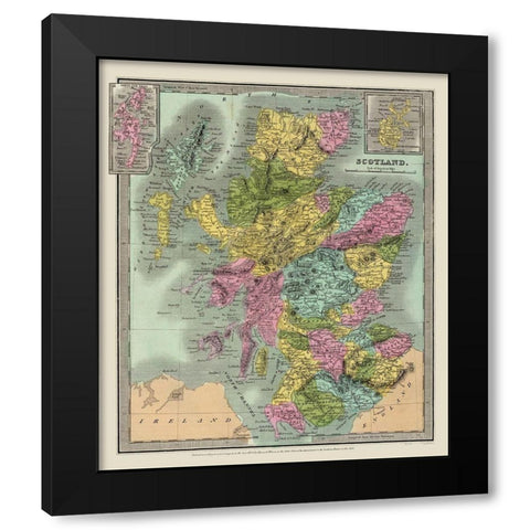 Scotland - Illman 1834 Black Modern Wood Framed Art Print with Double Matting by Illman