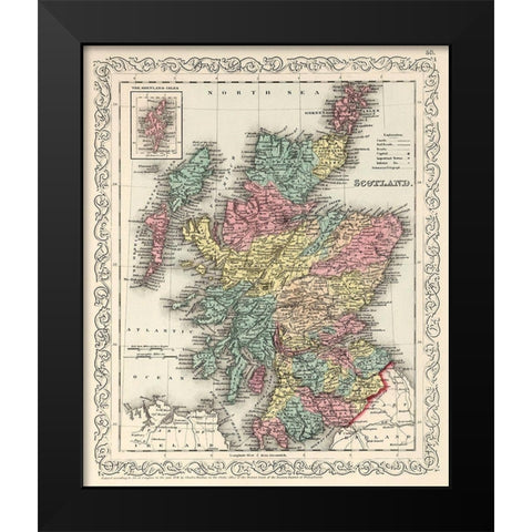Scotland - Desilver 1859 Black Modern Wood Framed Art Print by Desilver