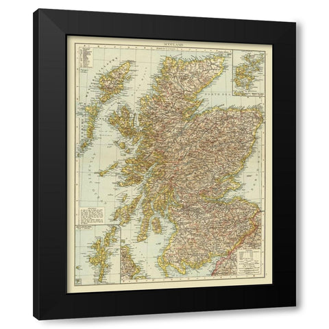 Scotland Black Modern Wood Framed Art Print by Unknown