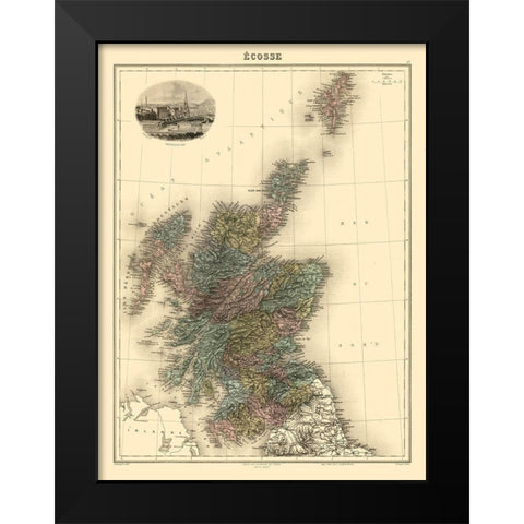 Scotland - Migeon 1892 Black Modern Wood Framed Art Print by Migeon