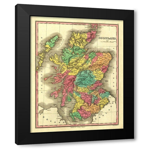 Scotland - Finley 1831 Black Modern Wood Framed Art Print by Finley