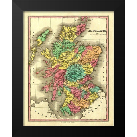 Scotland - Finley 1831 Black Modern Wood Framed Art Print by Finley