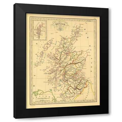 Scotland - Thierry 1831 Black Modern Wood Framed Art Print by Thierry