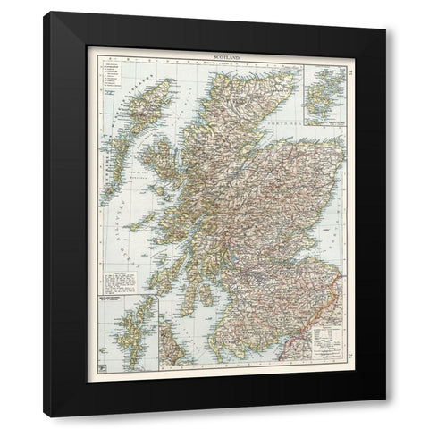 Scotland Black Modern Wood Framed Art Print by Unknown