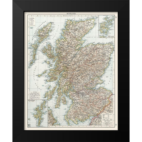Scotland Black Modern Wood Framed Art Print by Unknown