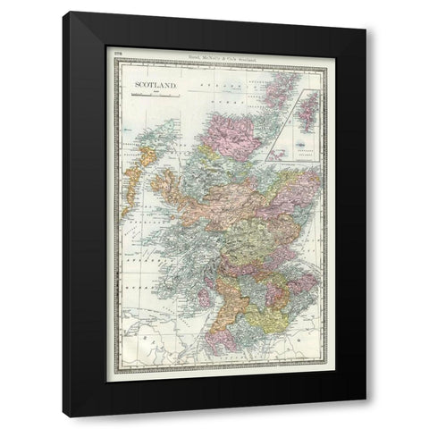 Scotland - Rand McNally 1894 Black Modern Wood Framed Art Print with Double Matting by Rand McNally