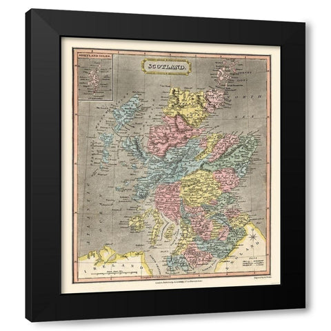Scotland - Oddy Black Modern Wood Framed Art Print by Oddy