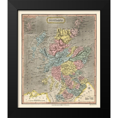 Scotland - Oddy Black Modern Wood Framed Art Print by Oddy