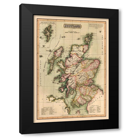 Scotland - Vallance 1814 Black Modern Wood Framed Art Print by Vallance