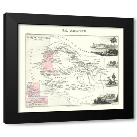 Senegal Africa - Migeon 1869 Black Modern Wood Framed Art Print by Migeon