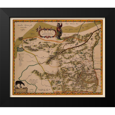 Shaanxi Province China - Blaeu 1655 Black Modern Wood Framed Art Print by Blaeu