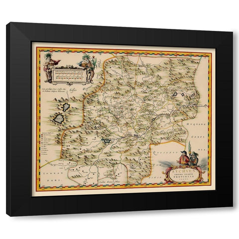 Sichuan Province China - Blaeu 1655 Black Modern Wood Framed Art Print by Blaeu