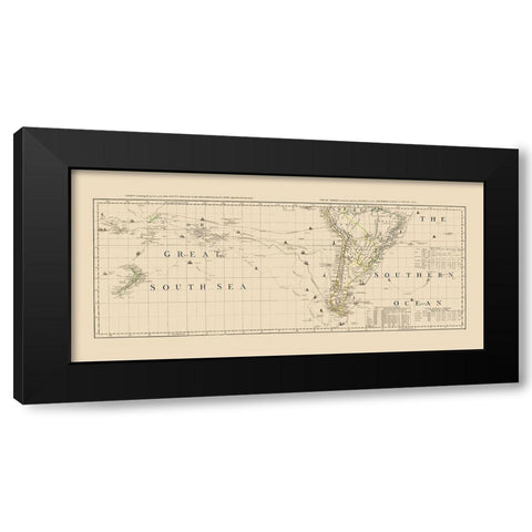South Pacific Ocean South America - Sayer 1776 Black Modern Wood Framed Art Print with Double Matting by Sayer