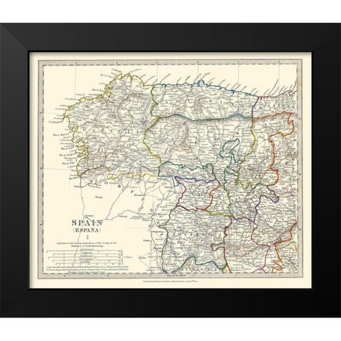 Spain 1 - Baldwin 1831 Black Modern Wood Framed Art Print by Baldwin