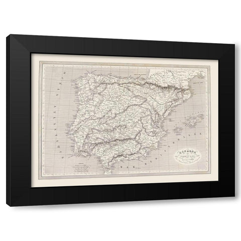 Spain Portugal - Monin 1837 Black Modern Wood Framed Art Print by Monin